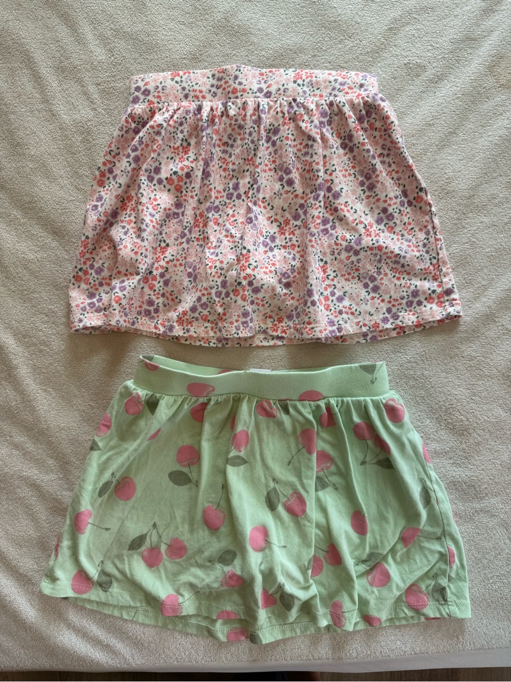 Carter's Pink Floral Skirt & Mint Cherry Print Skort- 2-Pack